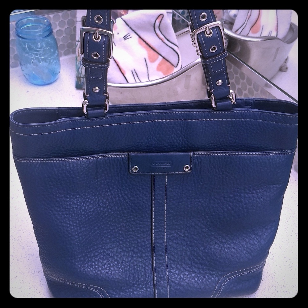 Coach Bag Blue Leather